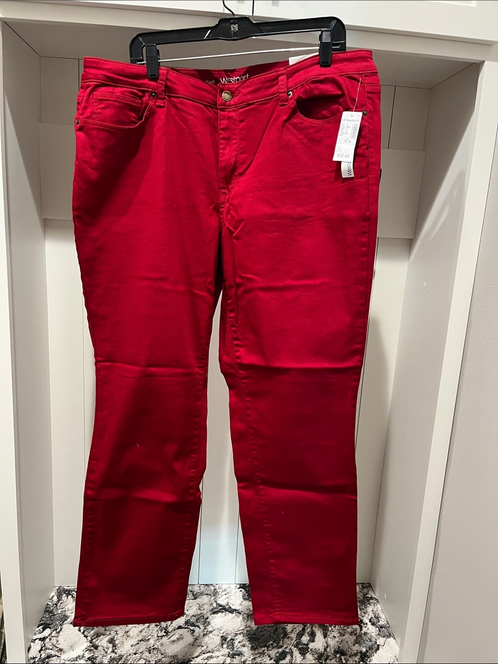 NEW Dressbarn Westport Red Straight-Leg Women’s Jeans